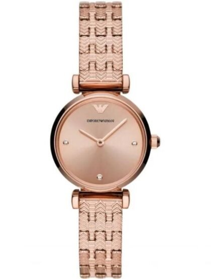 Sku: AR11342 Case Size: 28 mm Movement: Two Hand Platform: N/A Strap Material: Stainless Steel Strap Colour: Rose Gold Case Water Resistance: 3 ATM Case Material: Stainless Stee
