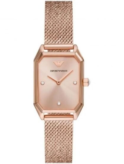 Référence FabricantAR11347 EAN MouvementQuartz Couleur Du BraceletOr Rose Etanchéité50 M ( 5 ATM ) Couleur Du CadranOr Rose Matière Du BraceletAcier Inoxydable Diamètre Du Cadran24mm Epaisseur Du Cadran8mm GenreFemme AffichageAnalogique