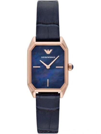 BAND COLOUR Blue BAND MATERIAL Leather BAND WIDTH 14 Millimeters BEZEL FUNCTION Others BEZEL MATERIAL Stainless Steel BRAND Emporio Armani CALENDAR TYPE No Calendar CASE DIAMETER 24 Millimeters CASE MATERIAL Stainless Steel CASE THICKNESS 7 Millimeters