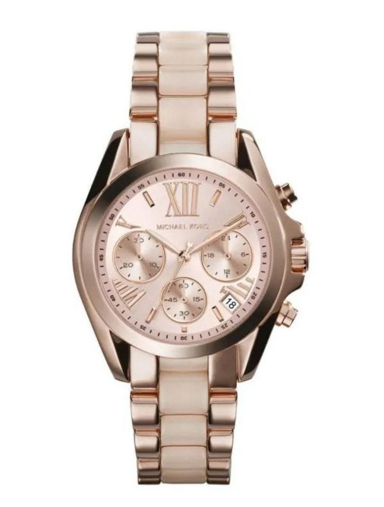 Montre Michael Kors Bradshaw MK6066 Chronographe Femme Or Rose et Céramique