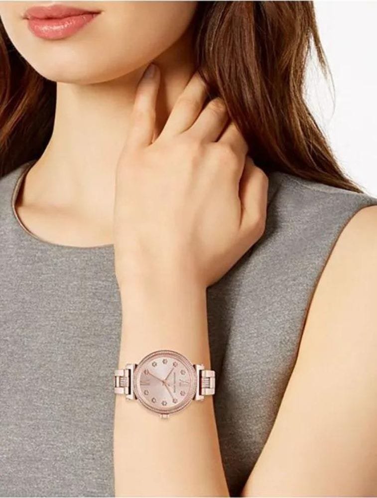 Montre Femme Michael Kors Sofie MK3882 Or Rose avec Cadran à Fleurs en Cristaux – Image 4