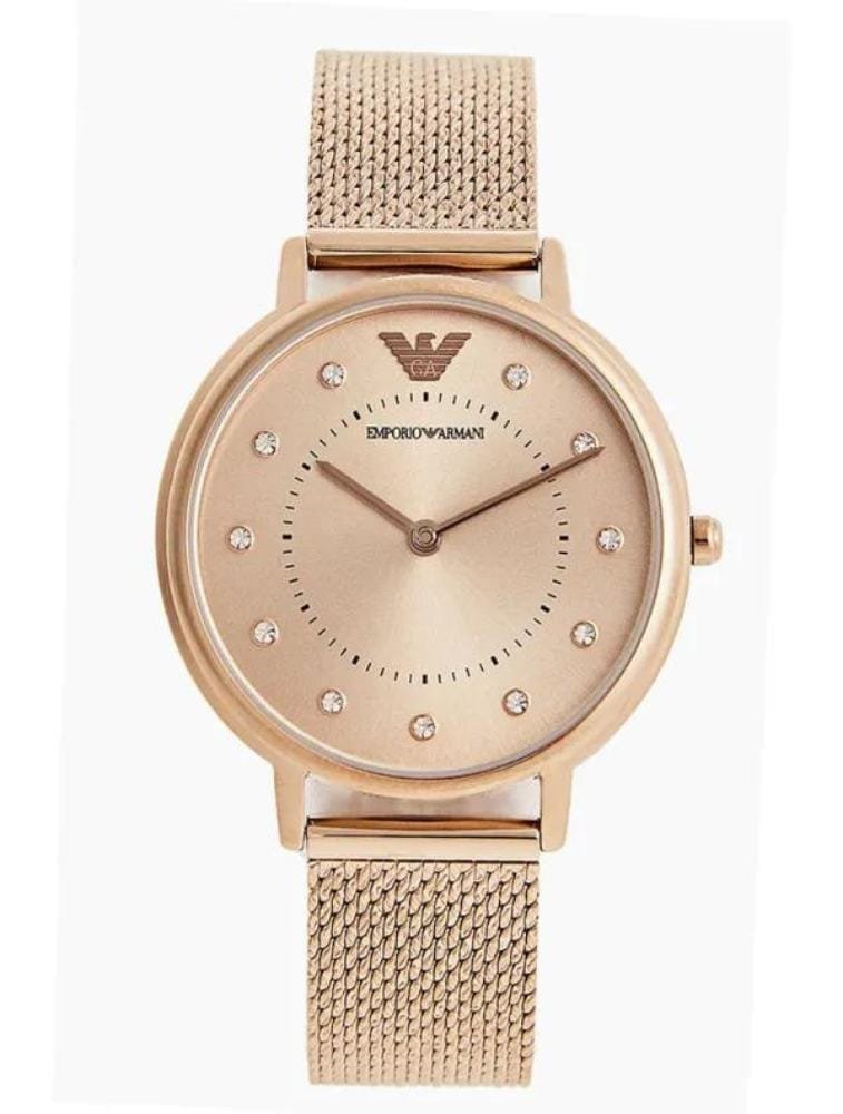 Montre Emporio Armani AR11129 Femme Or Rose Maille Milanaise