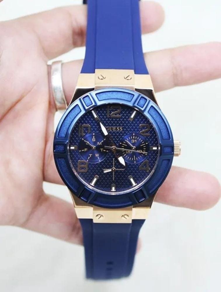 Montre Guess U0571L1 Femme Sport Chic Or Rose et Bleu – Image 2