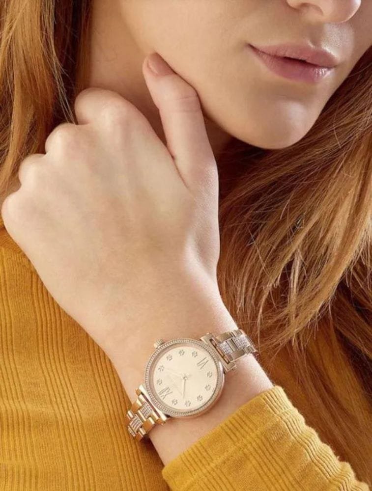 Montre Femme Michael Kors Sofie MK3881 Dorée avec Cadran à Fleurs en Cristaux – Image 4