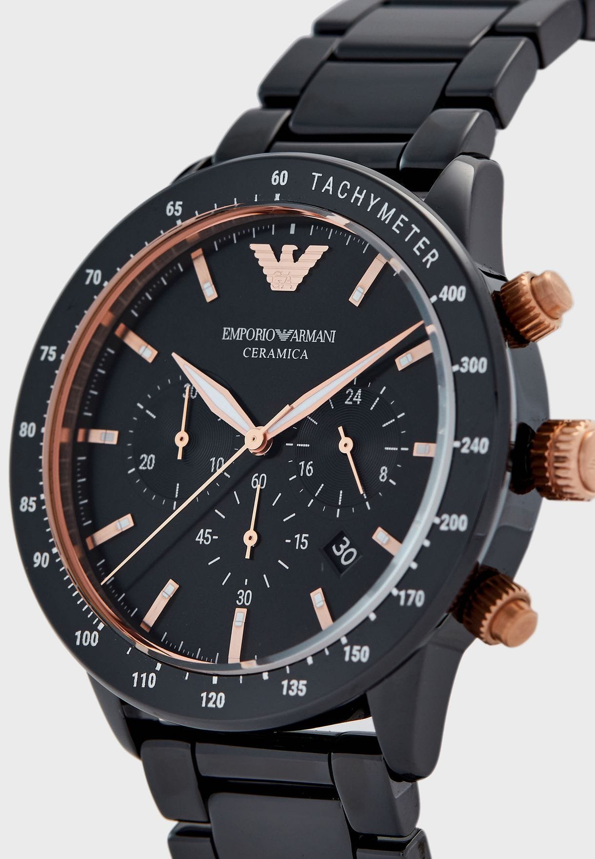 Montre Emporio Armani AR70002 Chronographe Homme Céramique Noire - الصورة 4