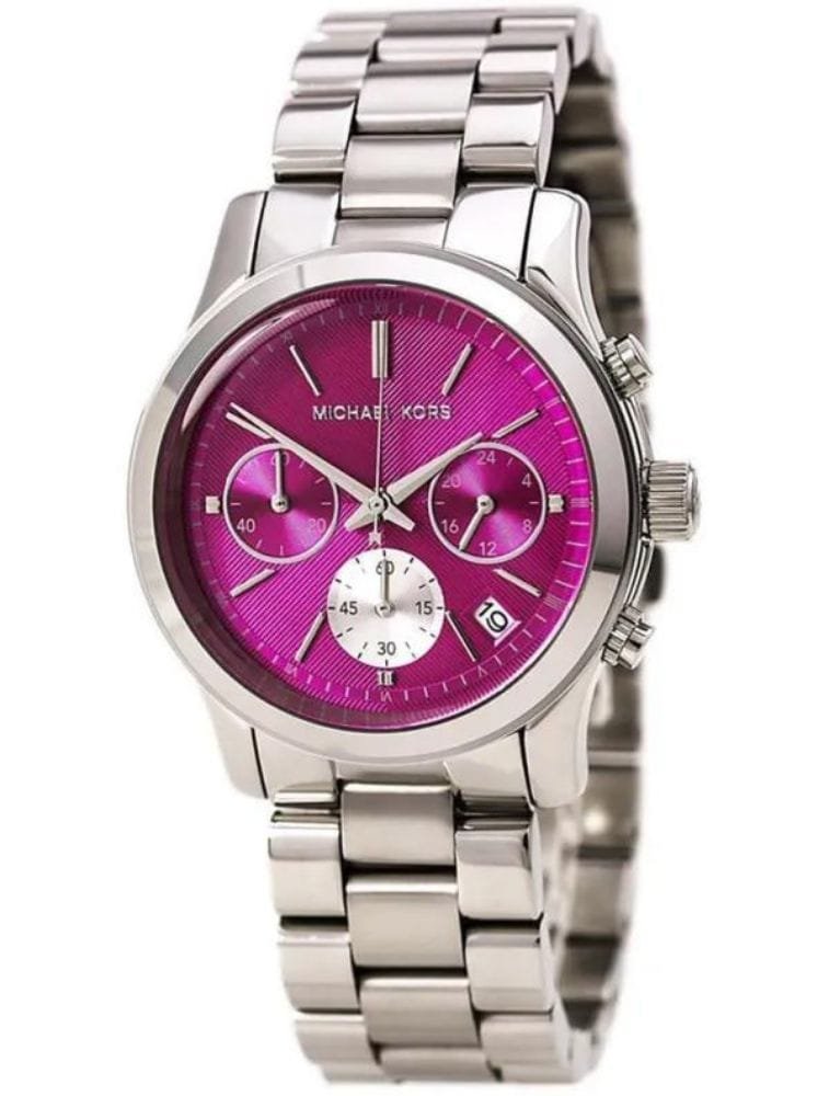 Montre Femme Michael Kors Runway MK6160 Acier Argenté et Cadran Rose Fuchsia