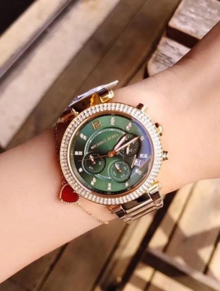 Montre Michael Kors Parker MK6263 Femme Dorée avec Cadran Vert Émeraude – Image 4