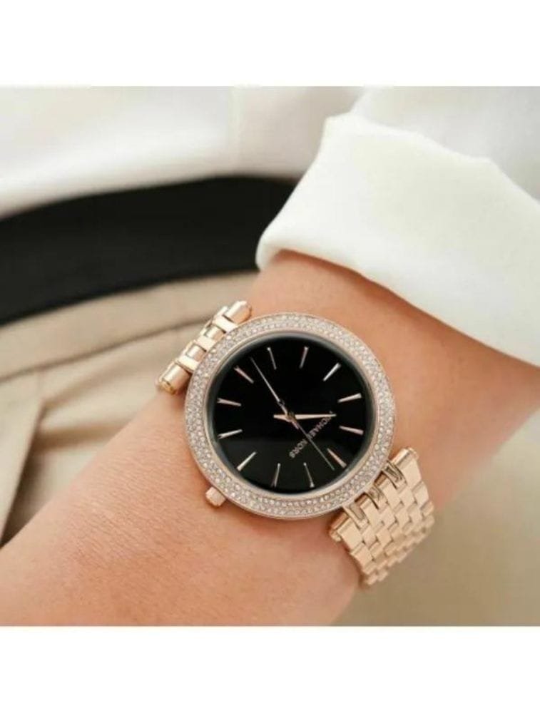 Montre Michael Kors Darci MK3402 Femme Or Rose et Noir – Image 4
