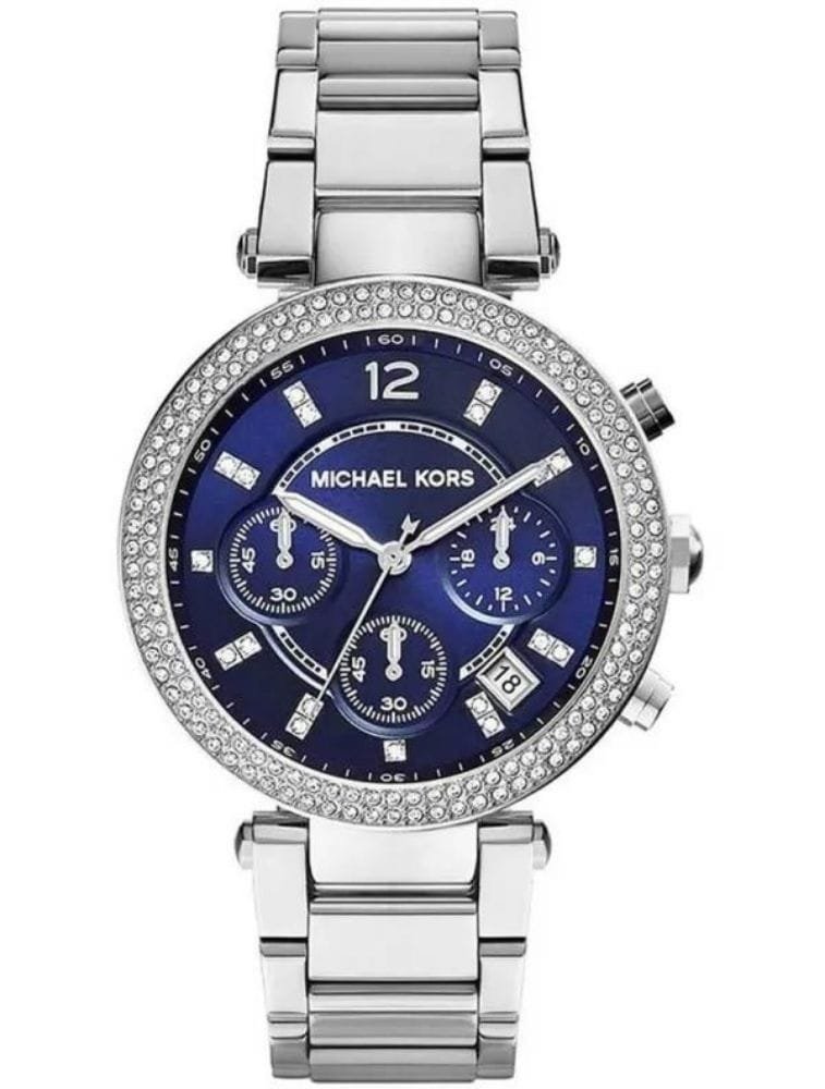 Montre Idée Cadeau Couple Saint Valentin Glamour : Duo Hugo Boss Ikon & Michael Kors Parker (Bleu & Acier) - الصورة 4