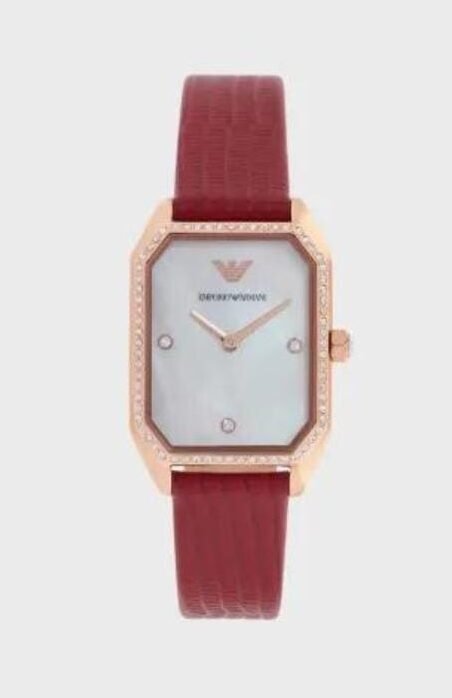 Montre Emporio Armani AR11467 Femme Cuir Rouge et Or Rose