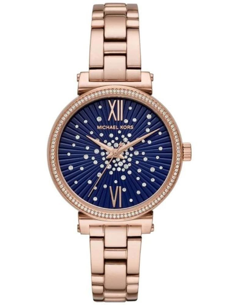 Montre Michael Kors Lauryn MK3971 Femme Or Rose et Bleu