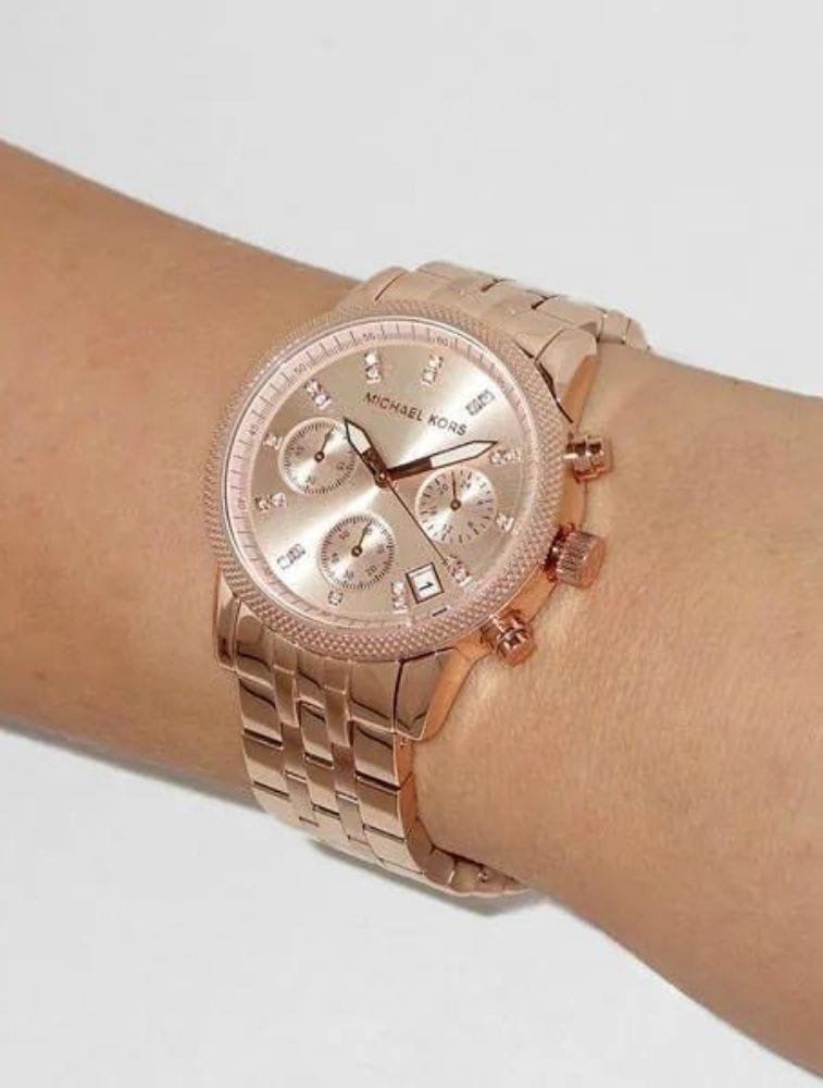 Montre Femme Michael Kors Ritz MK6077 Chronographe Or Rose - الصورة 2
