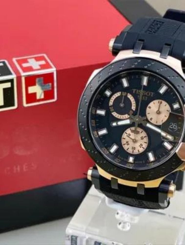 Montre Homme Tissot T-Race Chronograph T115.417.37.051.00 Noir et Or Rose – Image 2