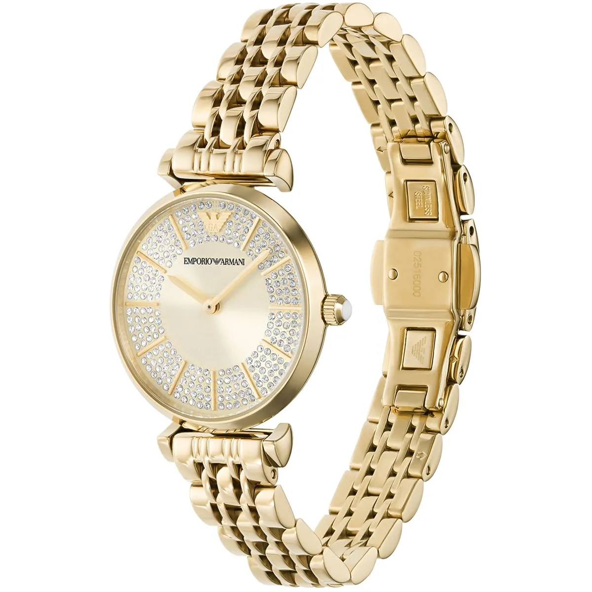 Montre Emporio Armani Gianni T-Bar AR11608 Montre Femme Dorée Cristaux - الصورة 4