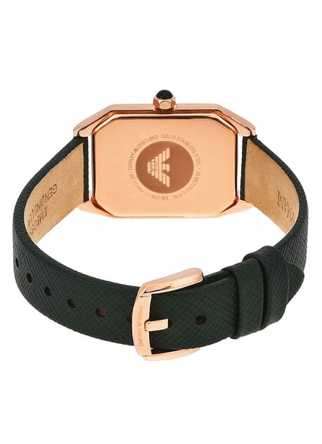 Montre Femme Emporio Armani Gioia AR11149 Or Rose et Cuir Vert 24mm - الصورة 6