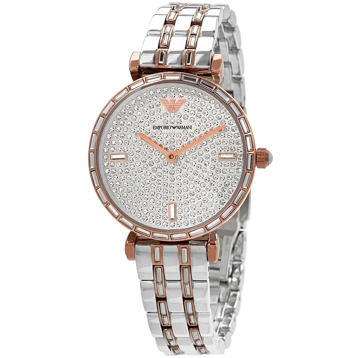 Montre Emporio Armani Gianni T-Bar AR11293 Montre Femme Bicolore Cristaux - الصورة 3