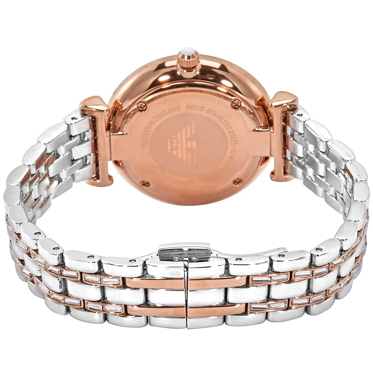 Montre Emporio Armani Gianni T-Bar AR11293 Montre Femme Bicolore Cristaux - الصورة 5