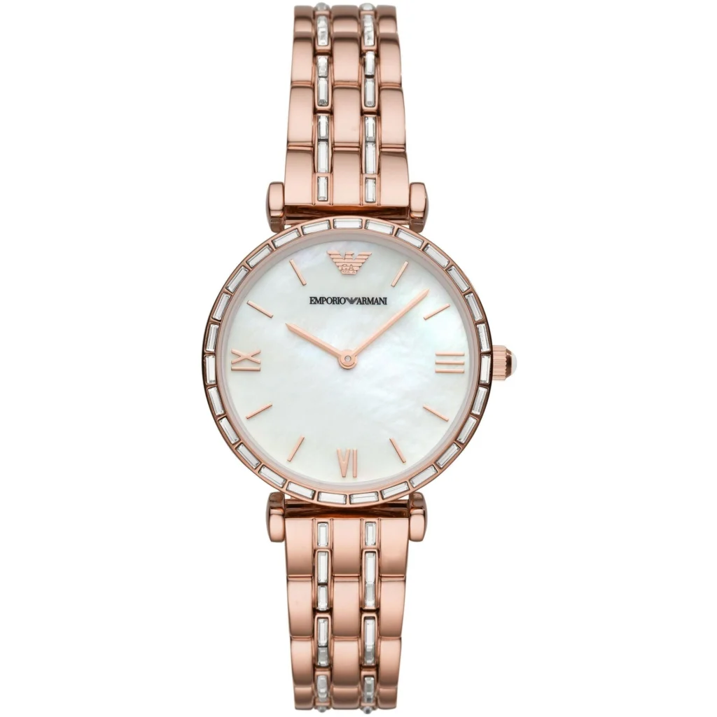 Montre Emporio Armani Gianni T-Bar AR11294 Montre Femme Rose Gold Nacre