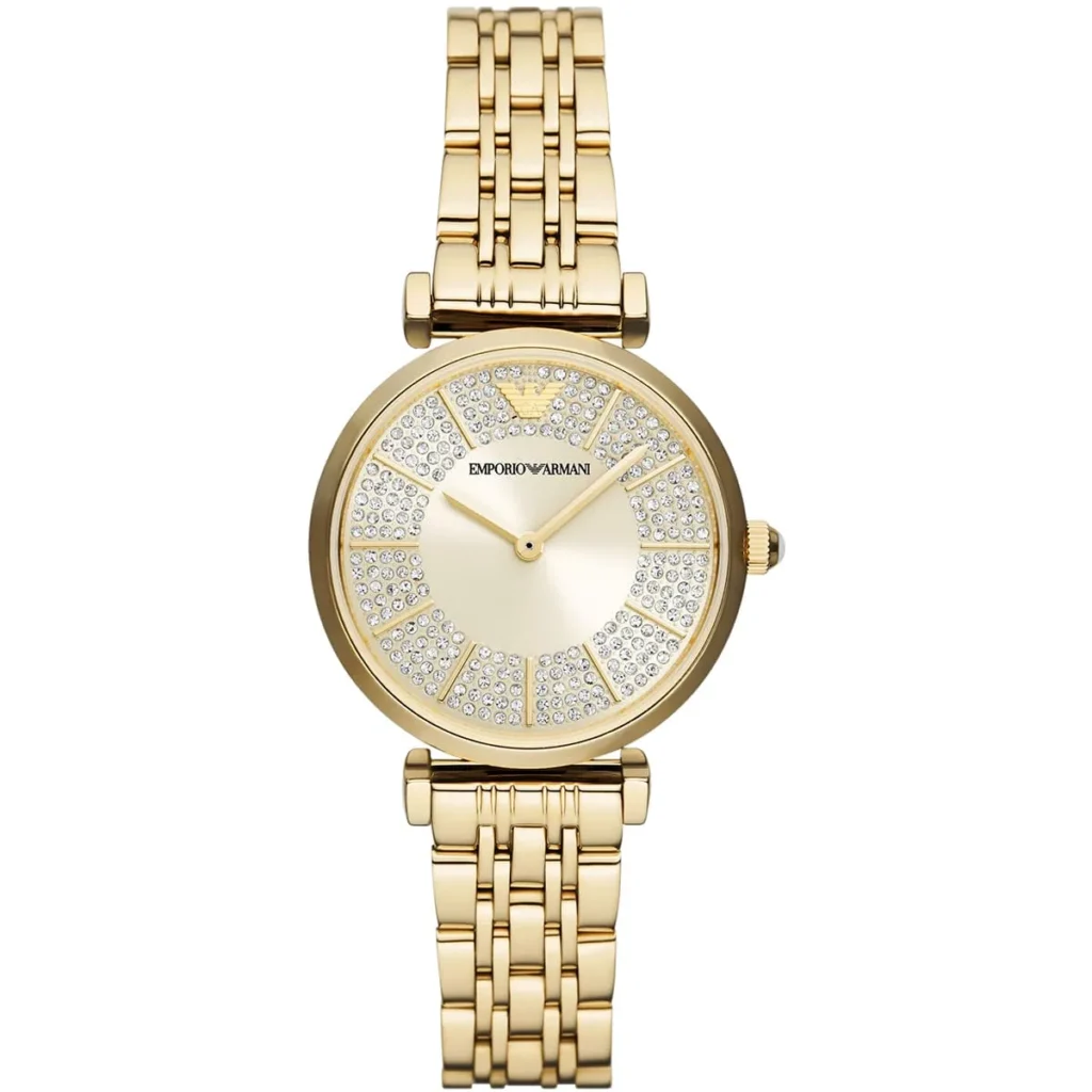 Montre Emporio Armani Gianni T-Bar AR11608 Montre Femme Dorée Cristaux