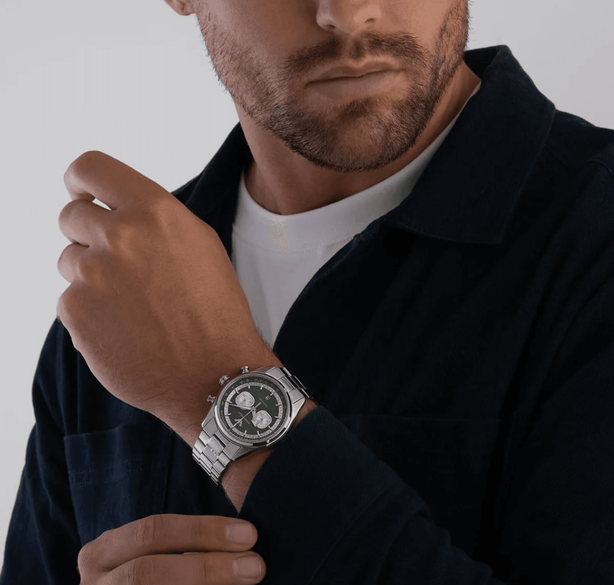 Montre Homme Emporio Armani AR11637 Chronographe Cadran Vert Émeraude et Acier 43mm - الصورة 5
