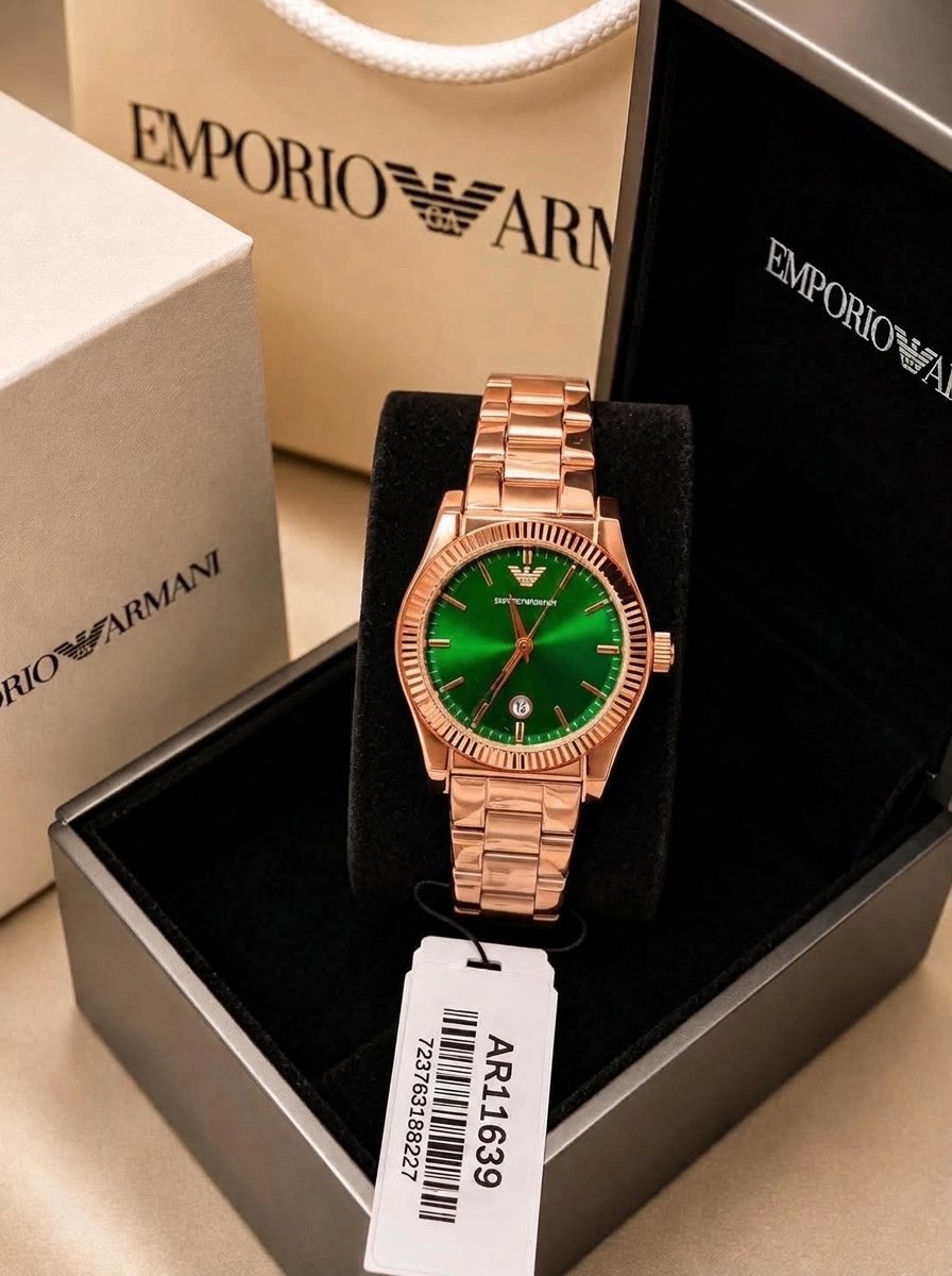 Montre Emporio Armani Federica AR11639 Montre Femme Rose Gold Cadran Vert - الصورة 2