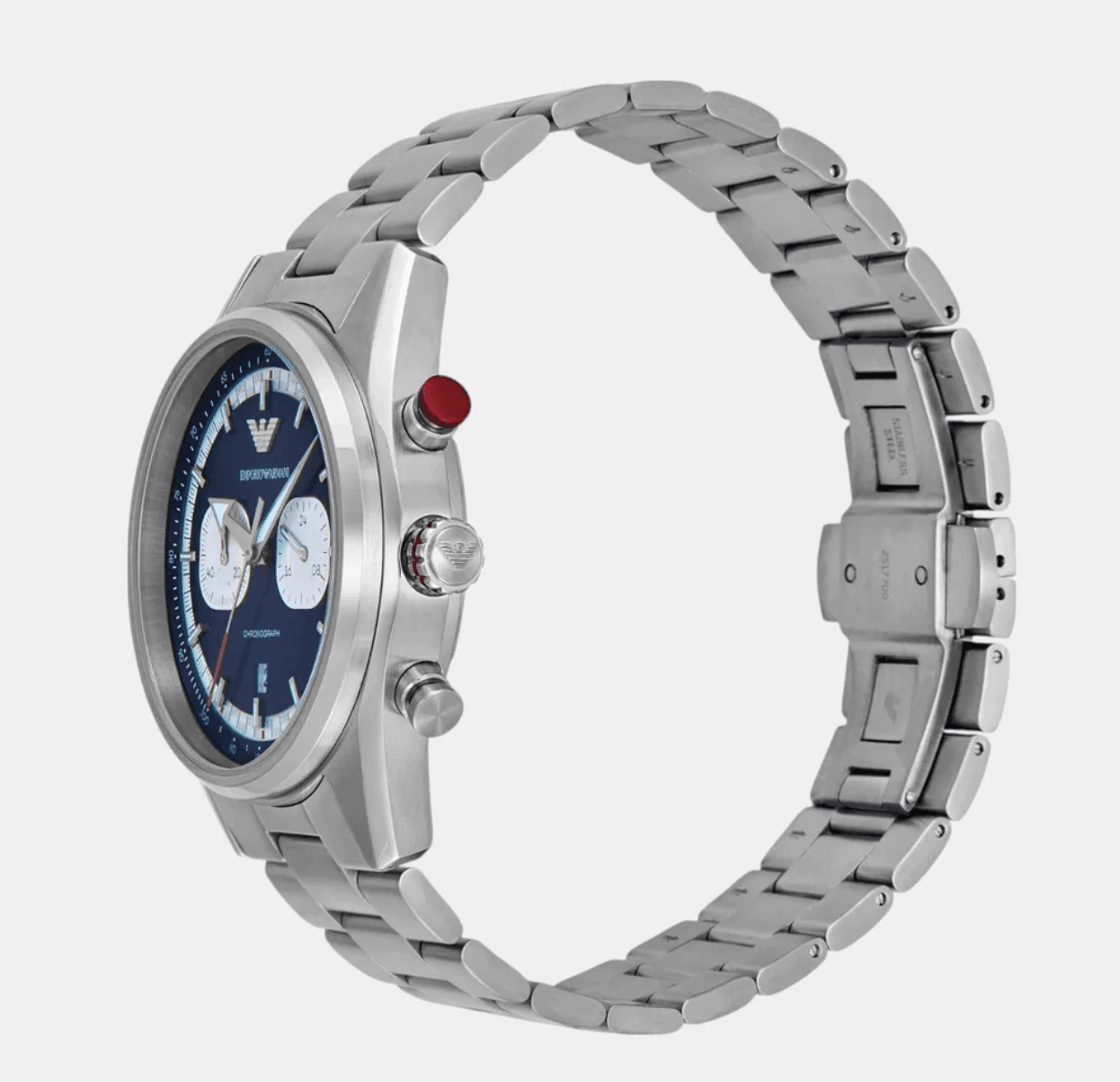 Montre Homme Emporio Armani AR11676 Chronographe "Racing" Cadran Bleu et Poussoir Rouge 43mm - الصورة 2