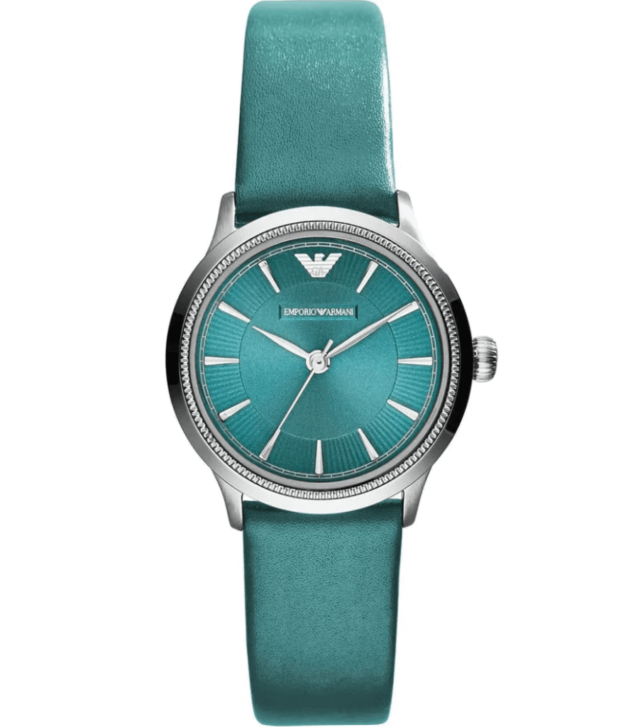 Montre Emporio Armani AR1804 – Gianni T-Bar Cadran Turquoise & Cuir Femme
