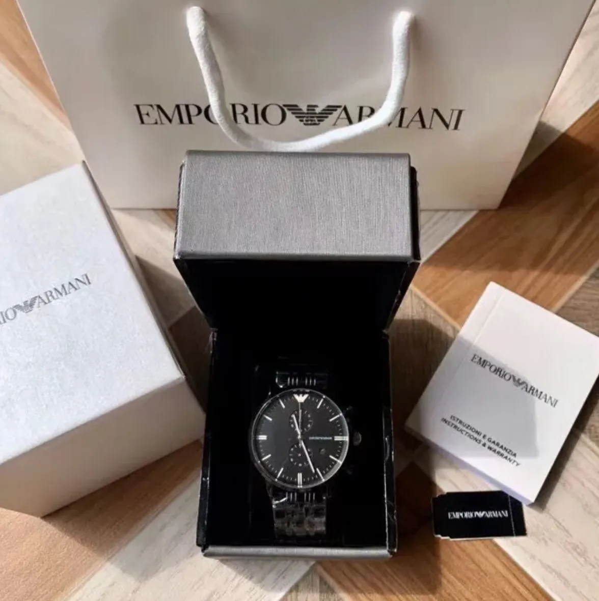 Montre Emporio Armani Retro AR1934 Montre Homme Chronographe Noire - الصورة 3