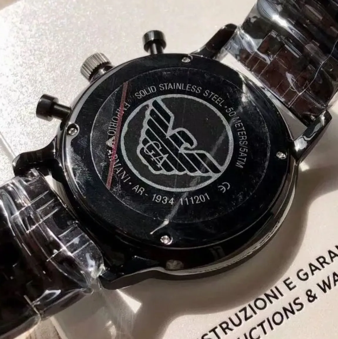Montre Emporio Armani Retro AR1934 Montre Homme Chronographe Noire - الصورة 4