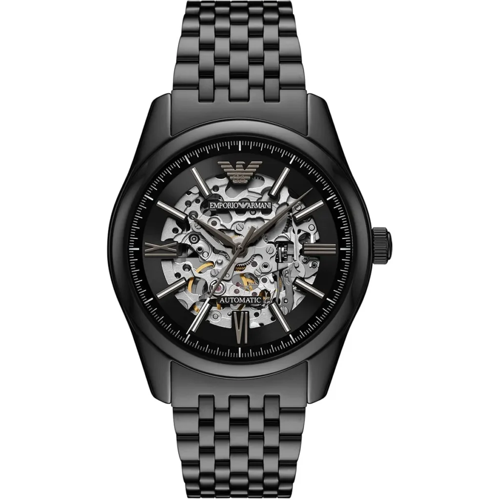 Montre Emporio Armani AR60093 Antonio – Montre homme automatique skeleton noire