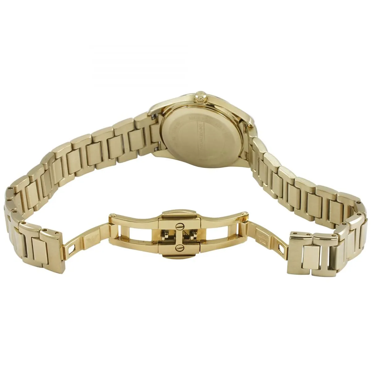 Montre Emporio Armani Tazio Small AR6031 Montre Femme Dorée Cadran Gris Cristaux - الصورة 5
