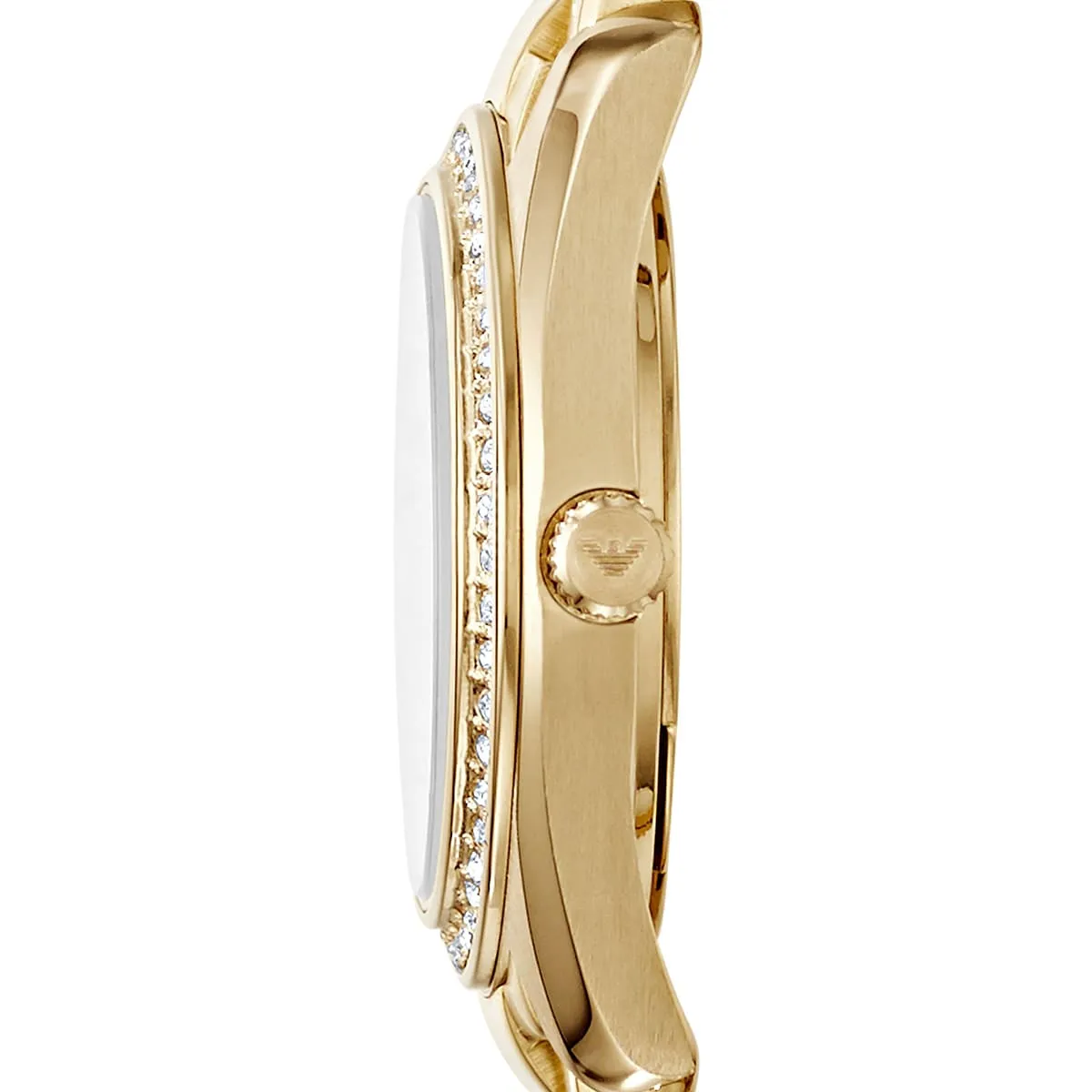 Montre Emporio Armani Tazio Small AR6031 Montre Femme Dorée Cadran Gris Cristaux - الصورة 4