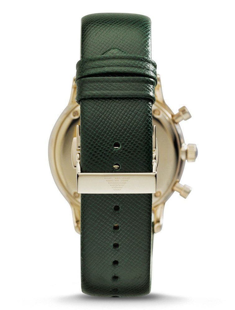 Montre Homme Emporio Armani Luigi AR1722 Dorée et Bracelet Cuir Vert - الصورة 2