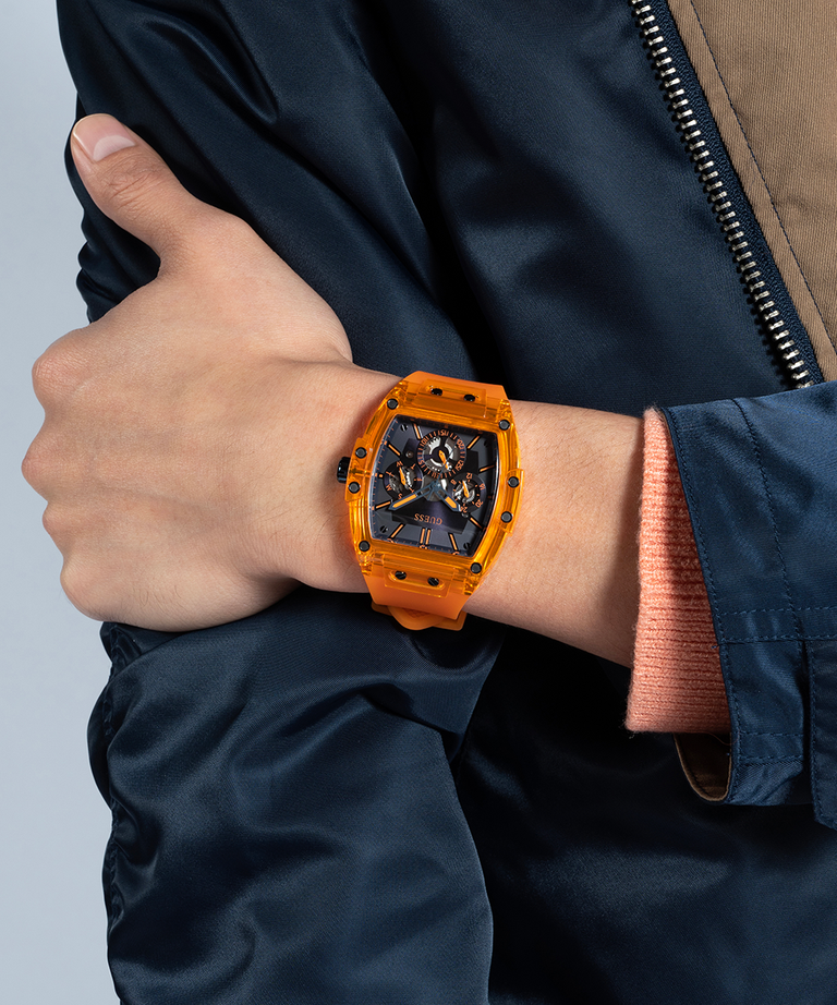 Montre Guess GW0203G10 Montre Homme Orange Cadran Noir - الصورة 5