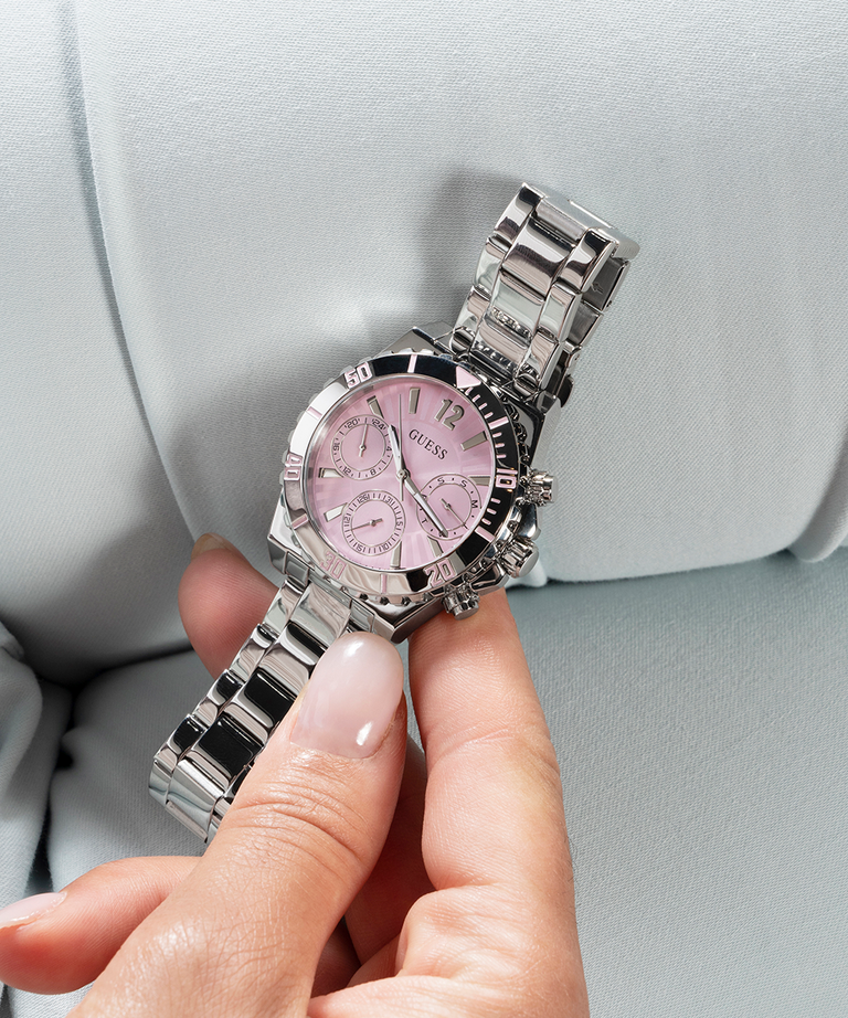 Montre Guess GW0696L1 Color Fusion – Montre Femme Argentée à Cadran Rose - الصورة 3