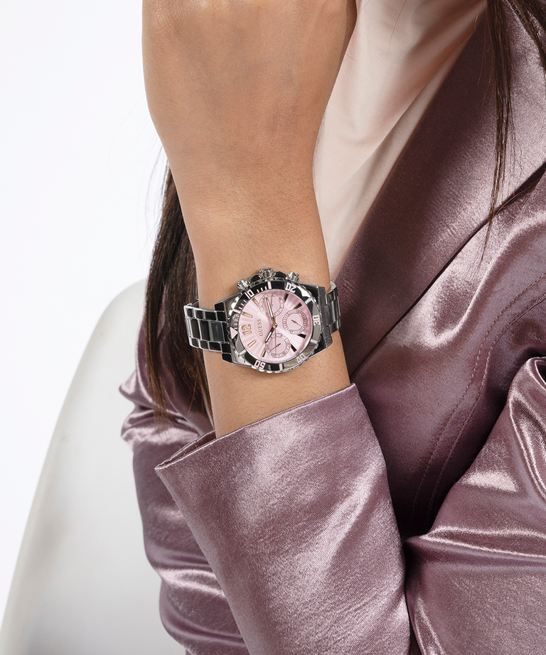 Montre Guess GW0696L1 Color Fusion – Montre Femme Argentée à Cadran Rose - الصورة 4