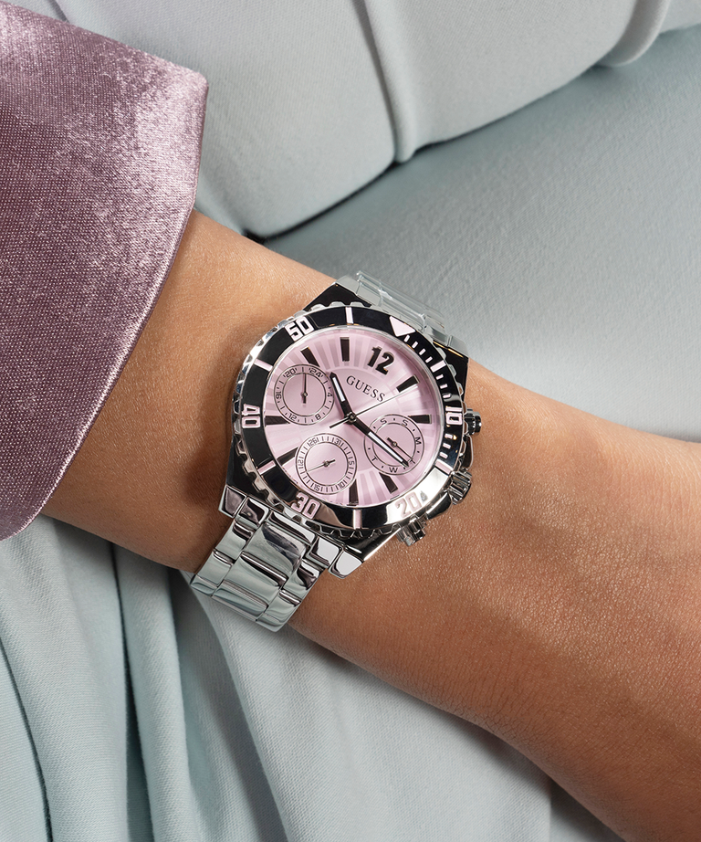 Montre Guess GW0696L1 Color Fusion – Montre Femme Argentée à Cadran Rose - الصورة 2