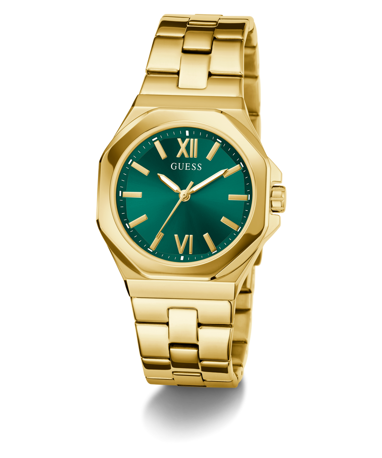 Montre femme Guess GW0873L2 Empress en acier inoxydable doré avec cadran vert - الصورة 3