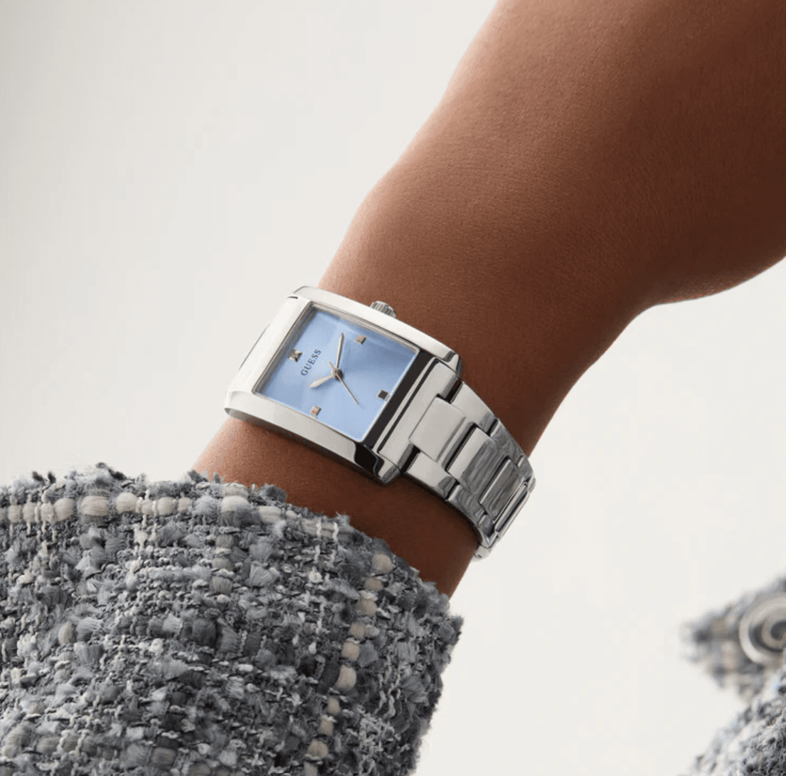 Montre femme Guess GW0876L1 en acier inoxydable avec cadran bleu glacier et bracelet argenté - الصورة 3