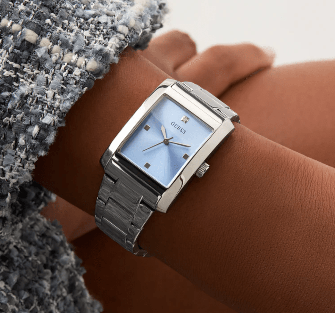 Montre femme Guess GW0876L1 en acier inoxydable avec cadran bleu glacier et bracelet argenté - الصورة 7