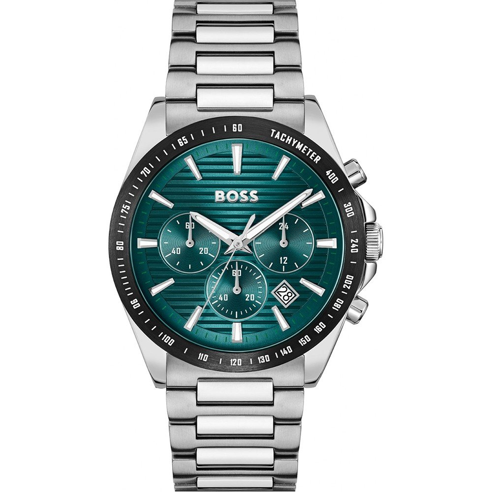 Montre Homme Hugo Boss 1514241 Strike Chrono – Cadran Vert & Acier 41 mm
