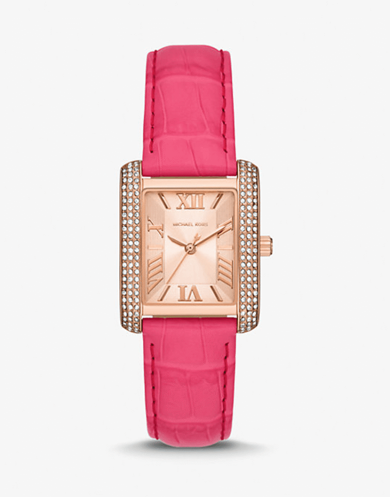 Montre Femme Michael Kors Emery MK2984 : Or Rose, Cristaux et Cuir Crocodile