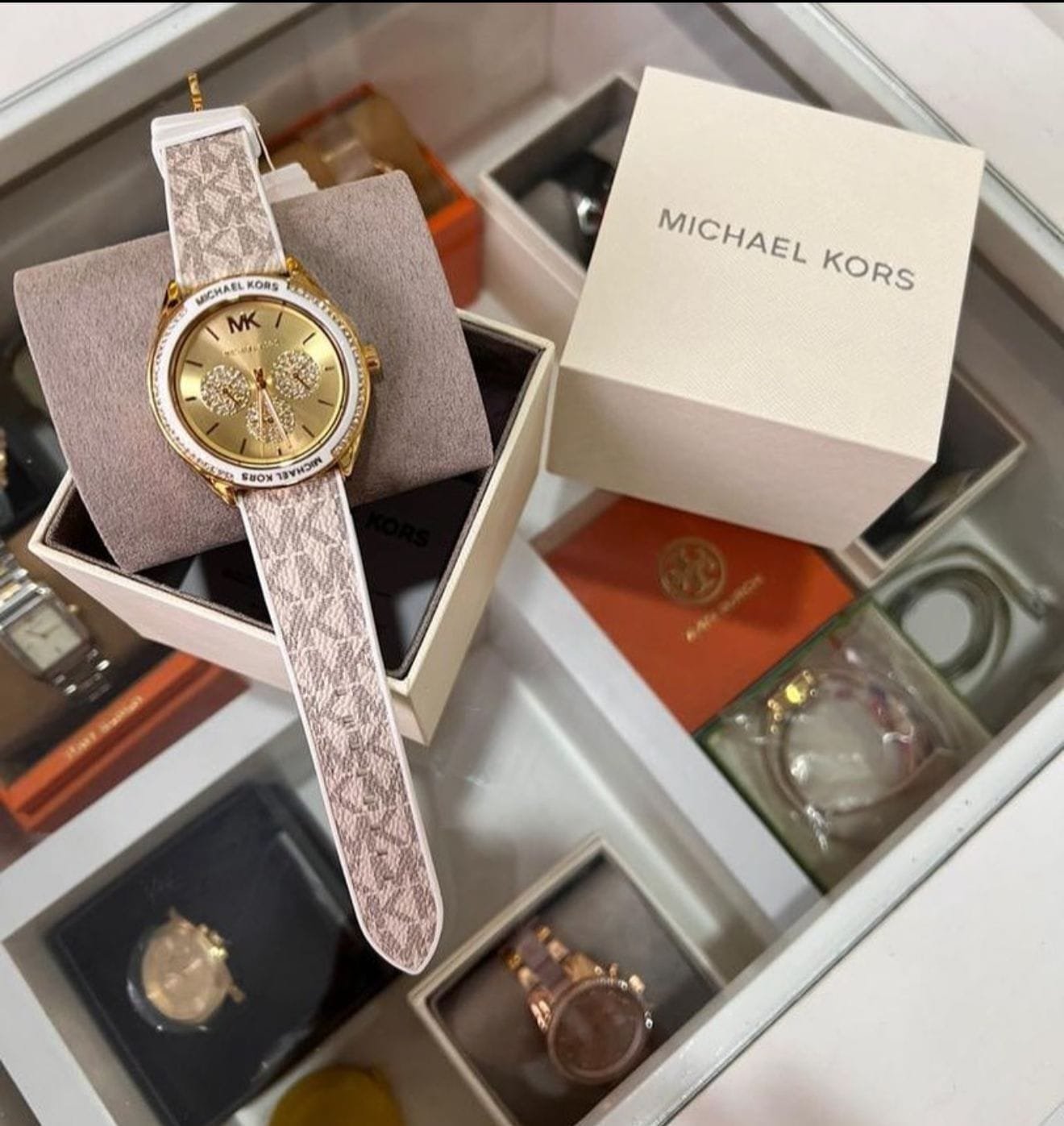 Montre Femme Michael Kors Jessa MK7204 : L'Éclat Doré et Blanc Multifonction – Image 2