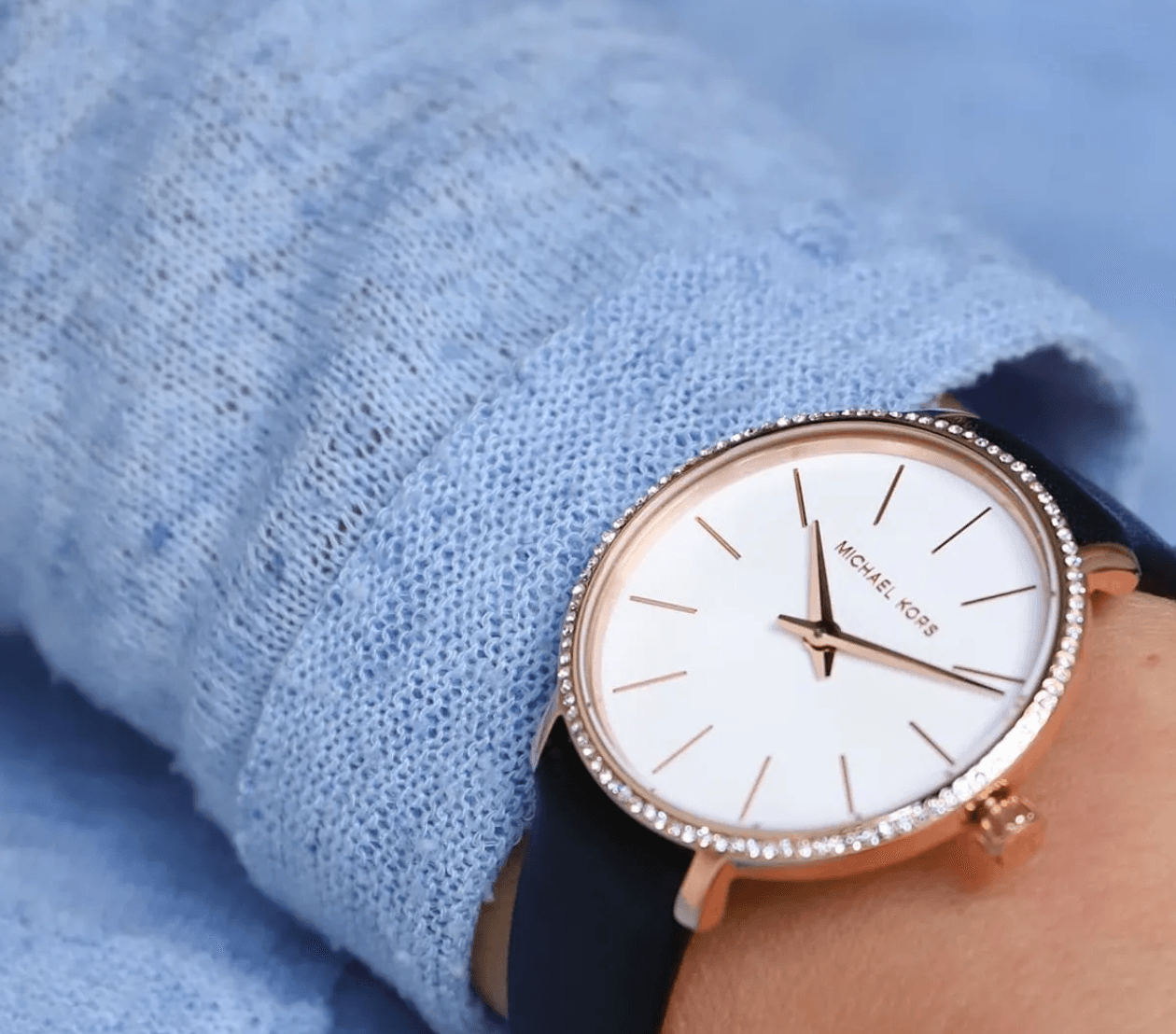 Montre Femme Michael Kors Pyper MK2835 Or Rose et Cuir Noir (32mm) – Image 6