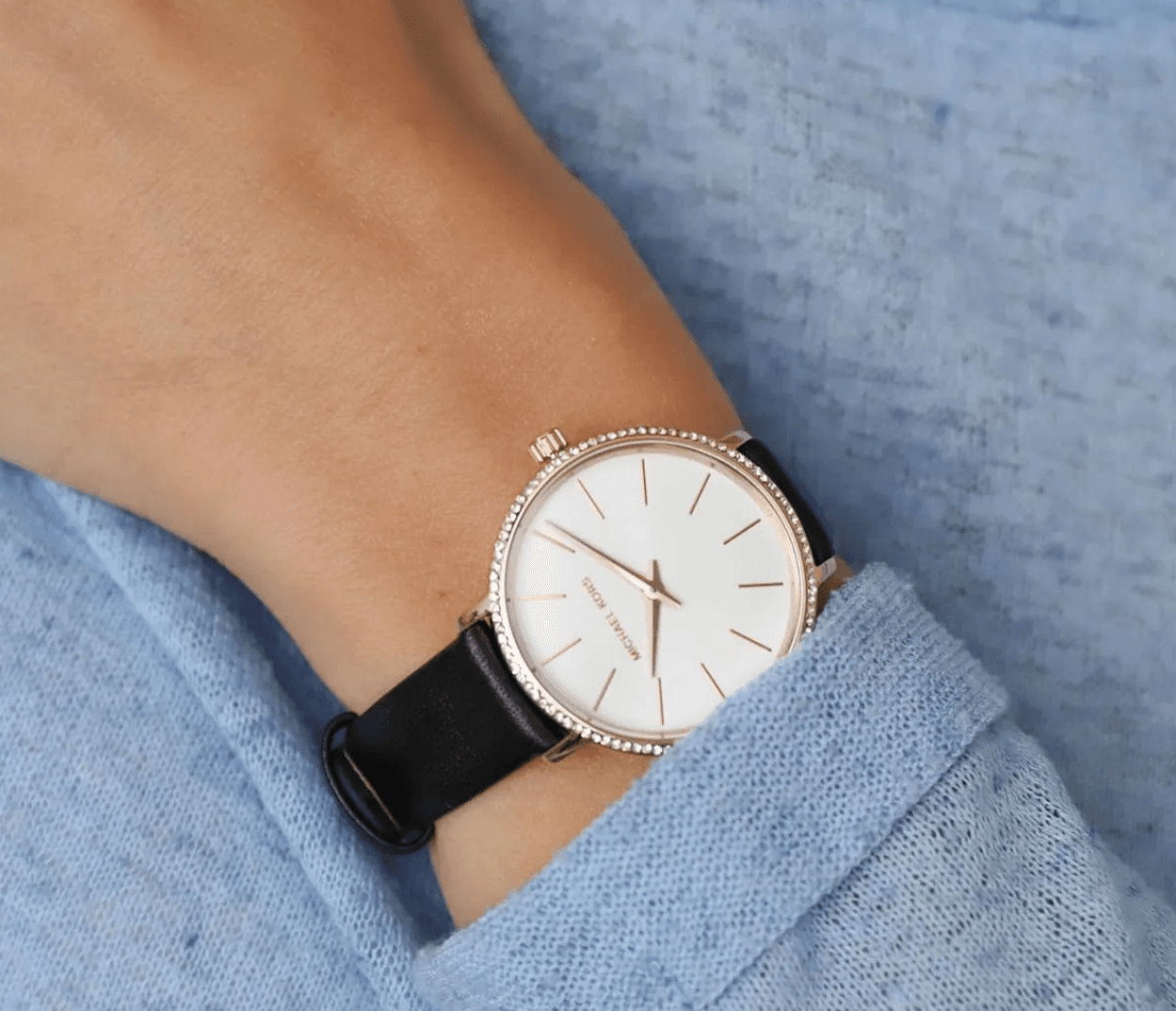 Montre Femme Michael Kors Pyper MK2835 Or Rose et Cuir Noir (32mm) – Image 5
