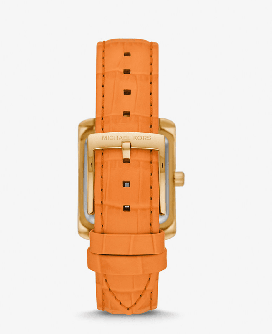 Montre Michael Kors Emery MK2983 – Dorée Pavé Cristaux & Cuir Orange Vif Femme – Image 3