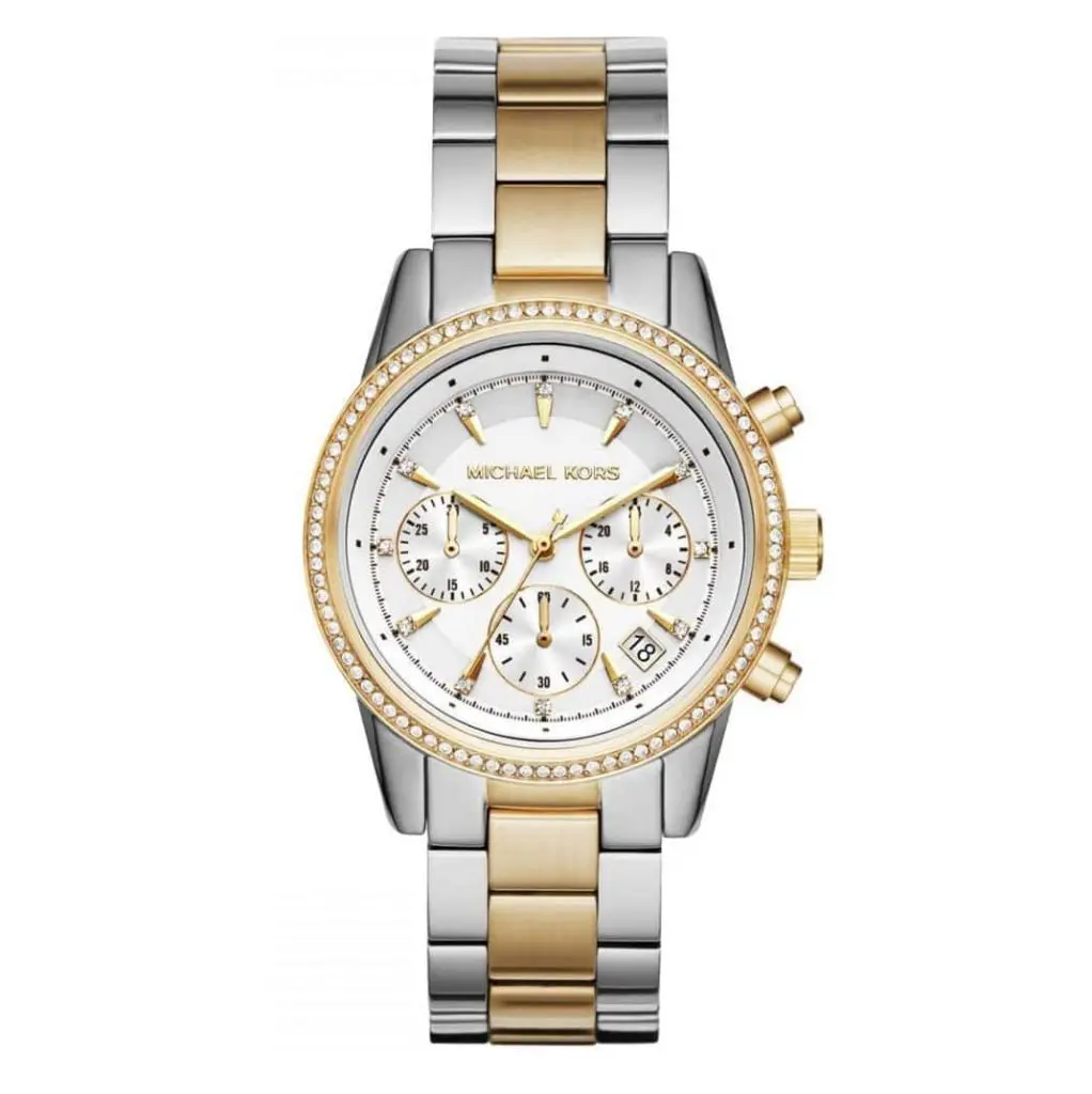 Montre Michael Kors MK6474 Ritz – Montre Femme Chronographe Bicolore