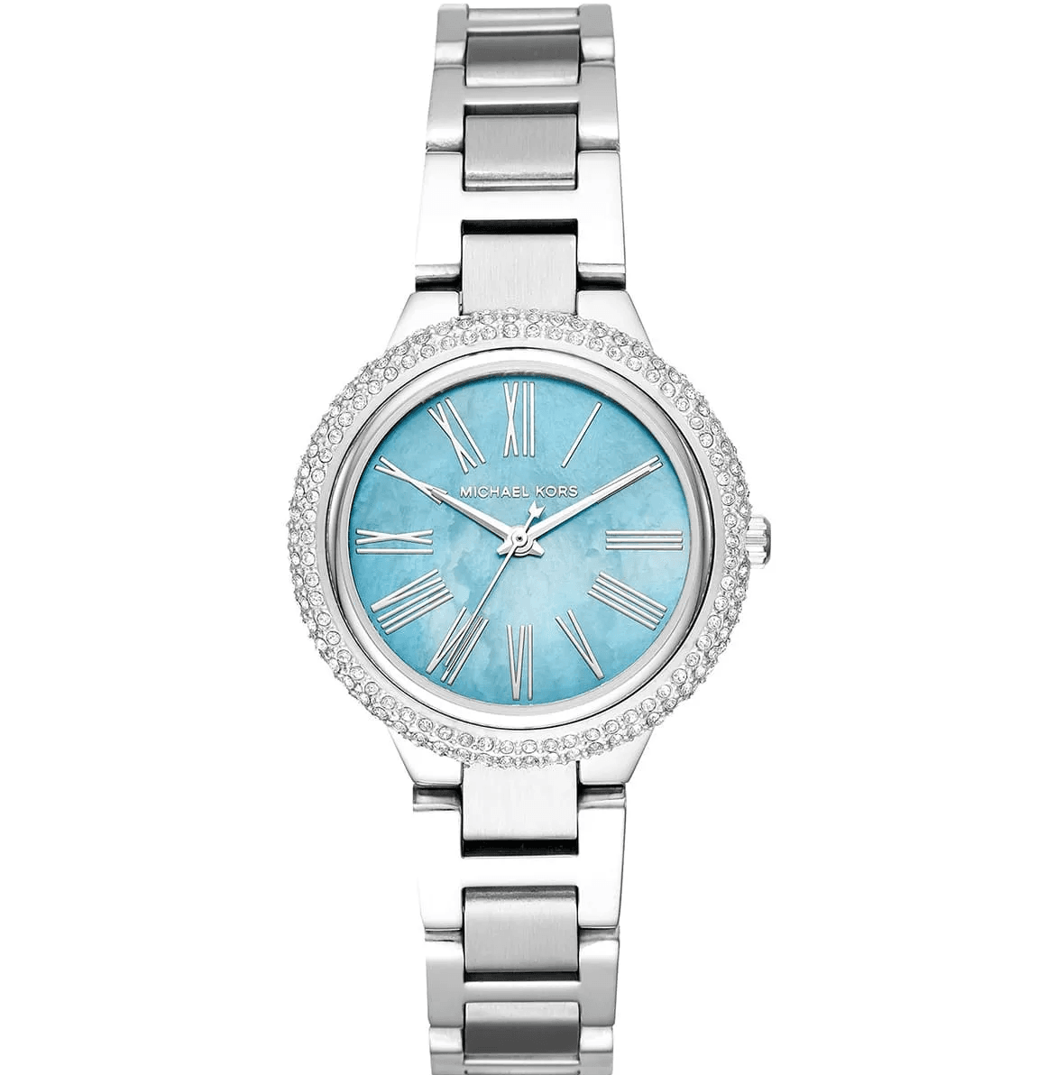 Montre Femme Michael Kors Taryn MK6563 Argentée 38mm, Lunette Pavée et Cadran Nacre Bleue