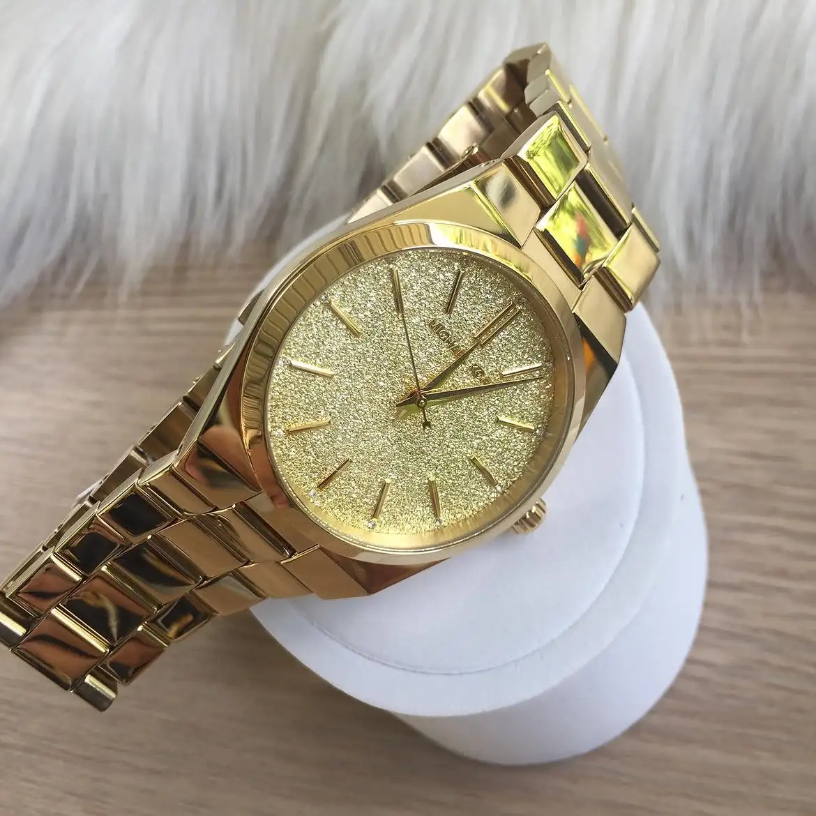 Montre femme Michael Kors MK6623 Channing en acier inoxydable doré avec cadran scintillant – Image 2