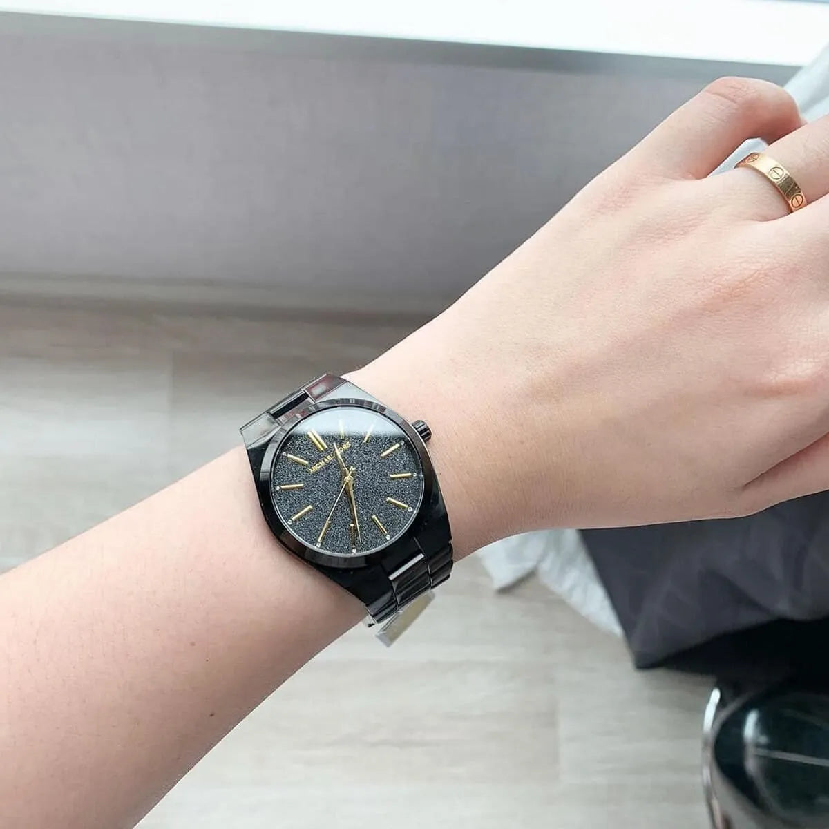 Montre Femme Michael Kors MK6625 Channing Acier Noir Cadran Pailleté – Image 2